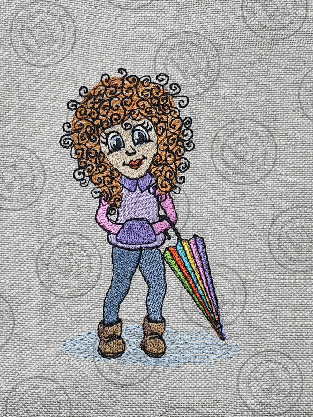 CURLY GIRL Machine Embroidery Design