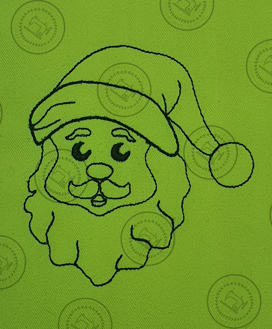 CHRISTMAS SANTA HEAD SKETCH Embroidery Design - CSHS23 4 x 4