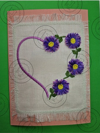 FRINGE FLOWERS HEART Machine Embroidery Design