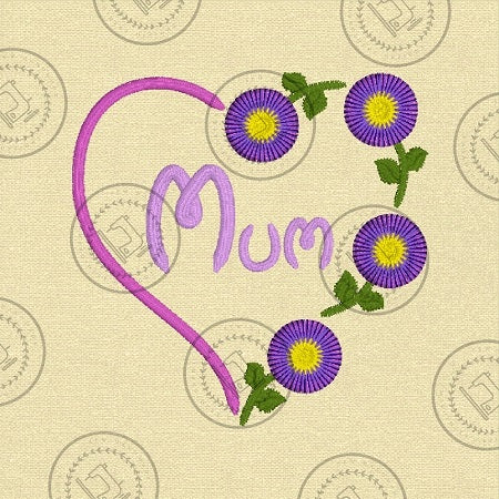 FRINGE FLOWERS HEART MOTHERS DAY Machine Embroidery Design
