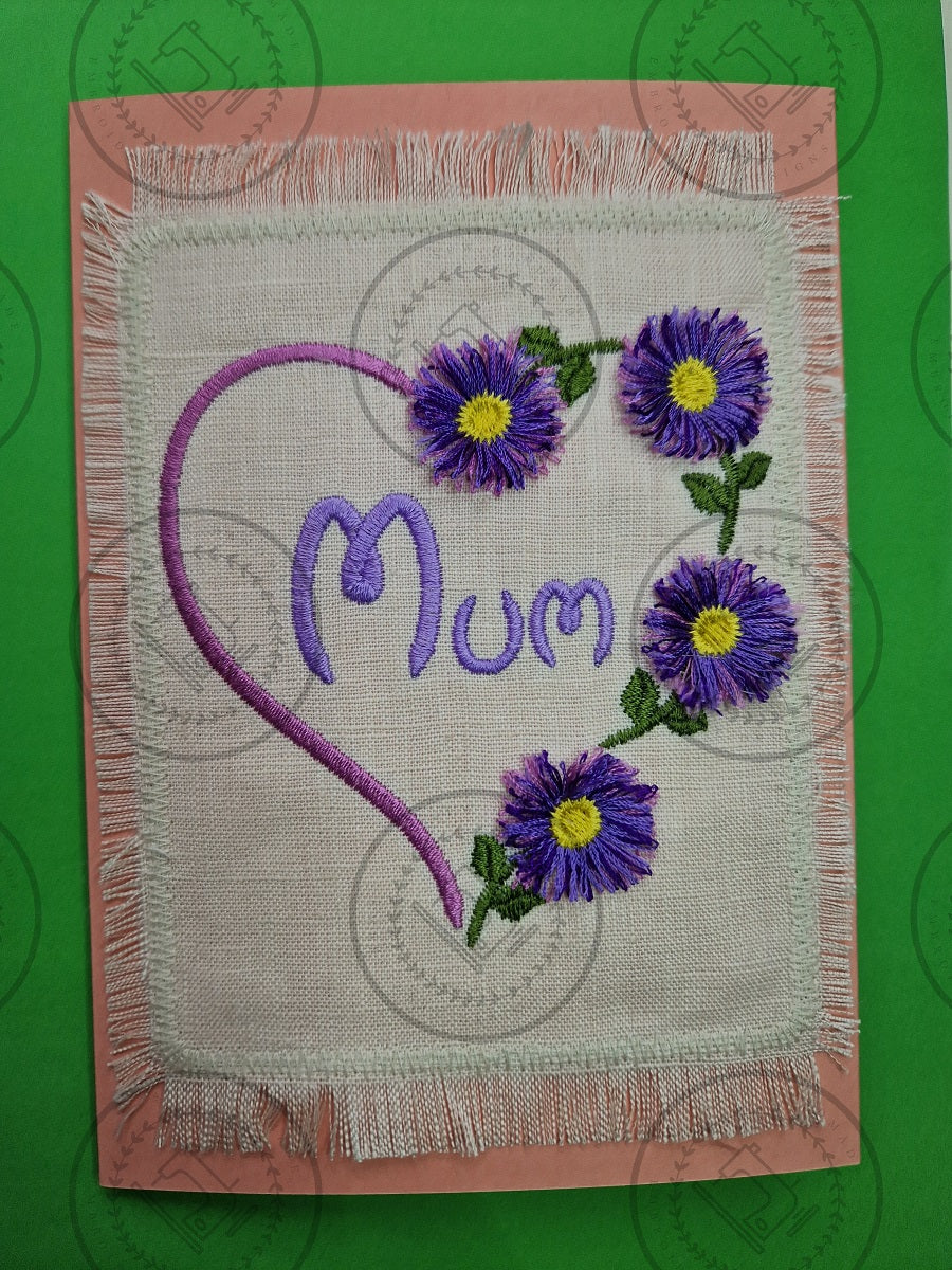 FRINGE FLOWERS HEART MOTHERS DAY Machine Embroidery Design