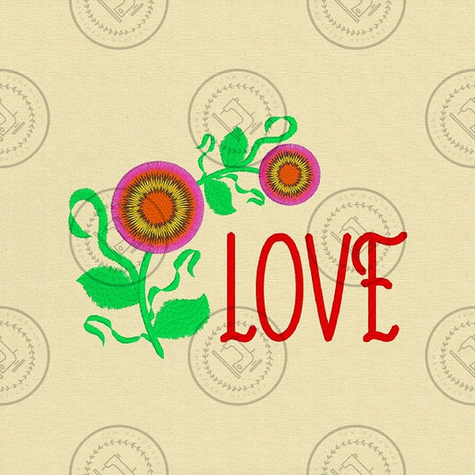FRINGE FLOWER LOVE Machine Embroidery Design