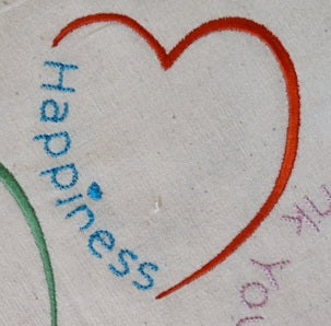 HAPPINESS HEART Machine Embroidery Design - HH824 4 x 4