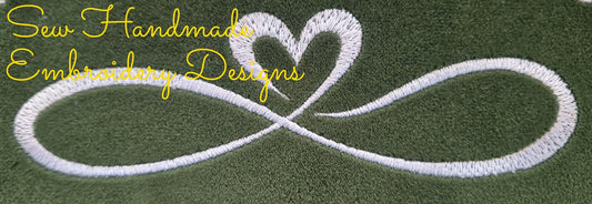INFINITY LOVE HEART Machine Embroidery Design - ILH24 2 x 6