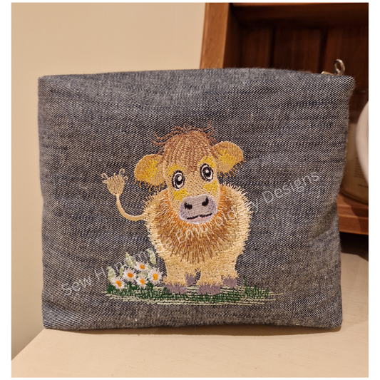 JERSEY COW COO with FLOWERS Machine Embroidery Design