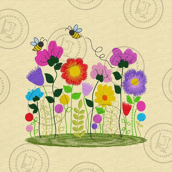 PRETTY FLOWERS FLORAL BLOOMS Machine Embroidery Design