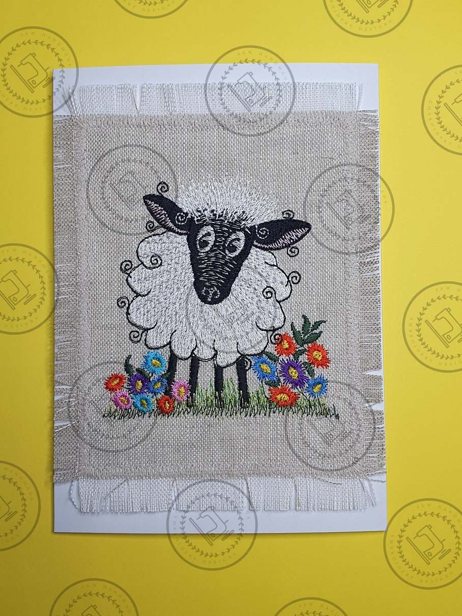 RAGGY FLUFFY EWE SHEEP Machine Embroidery Design