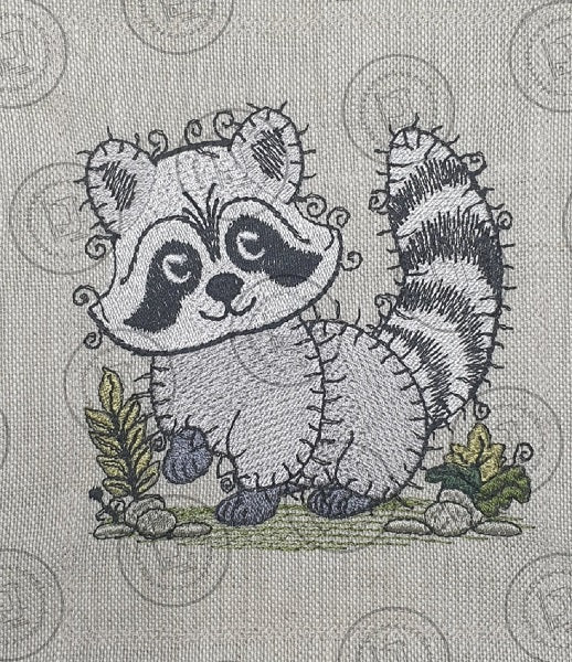RAGGY RACOON RACCOON Machine Embroidery Design