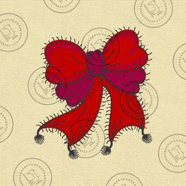 RAGGY BOW Machine Embroidery Design