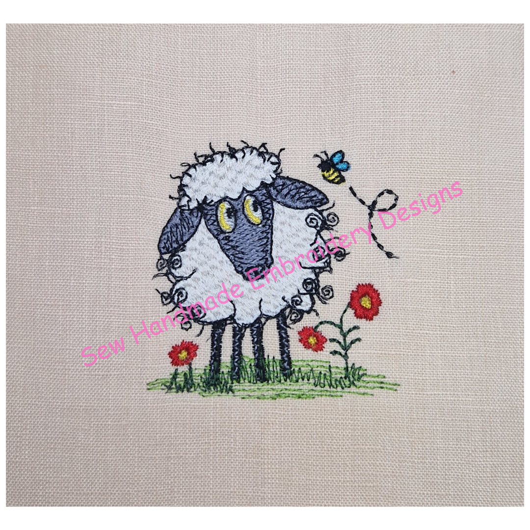 RAGGY SHEEP Machine Embroidery Design