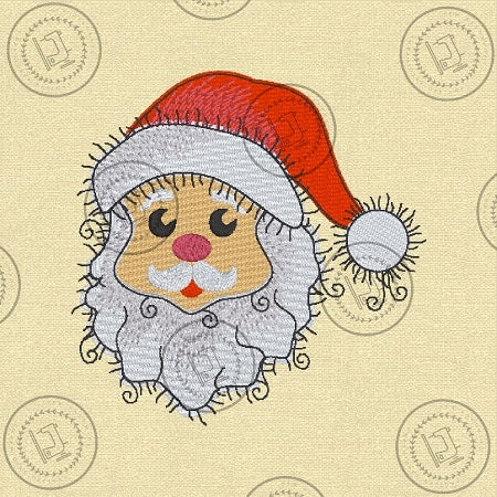 RAGGY SANTA FACE Embroidery Design - RSF23 4 x 4