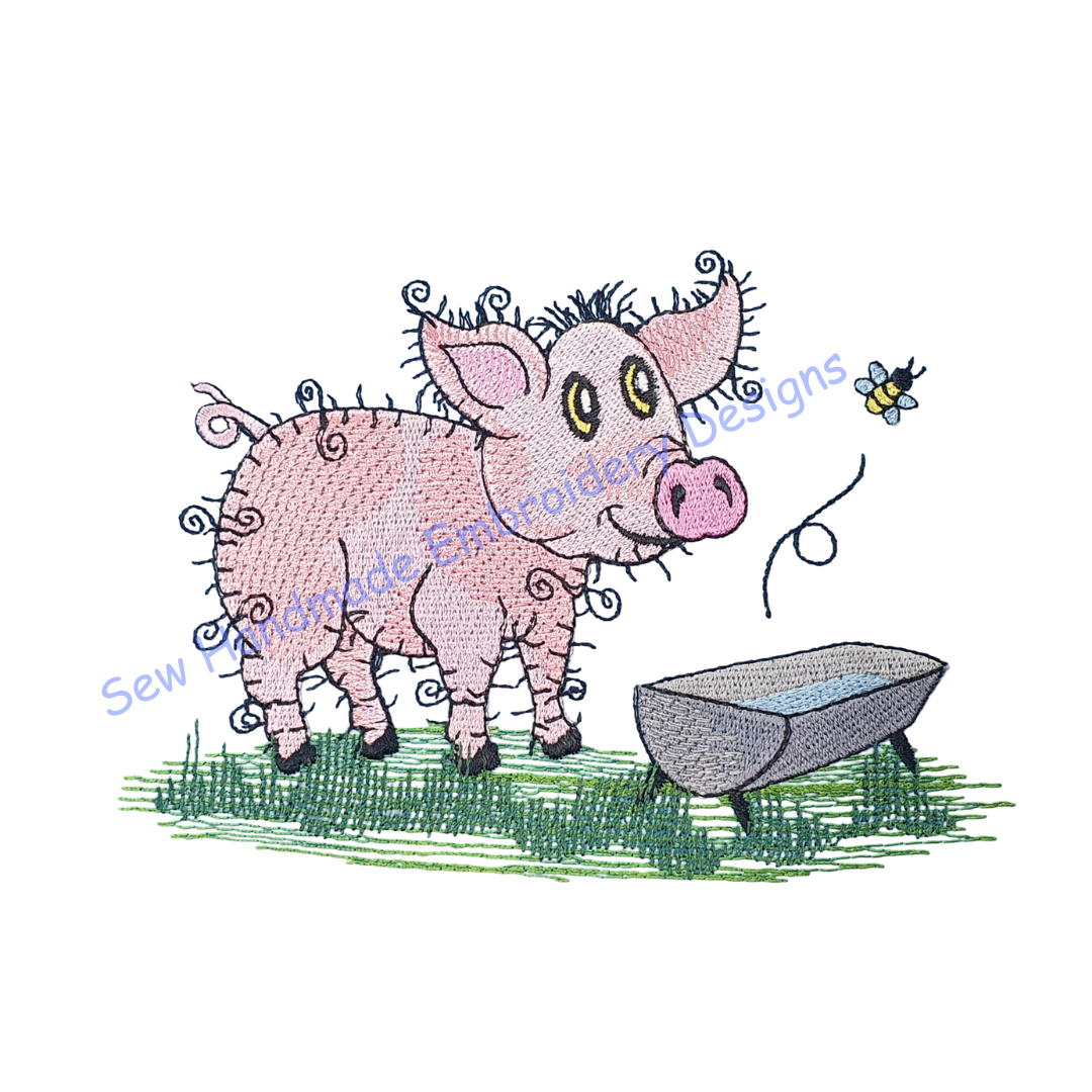 RAGGY PIG Machine Embroidery Design