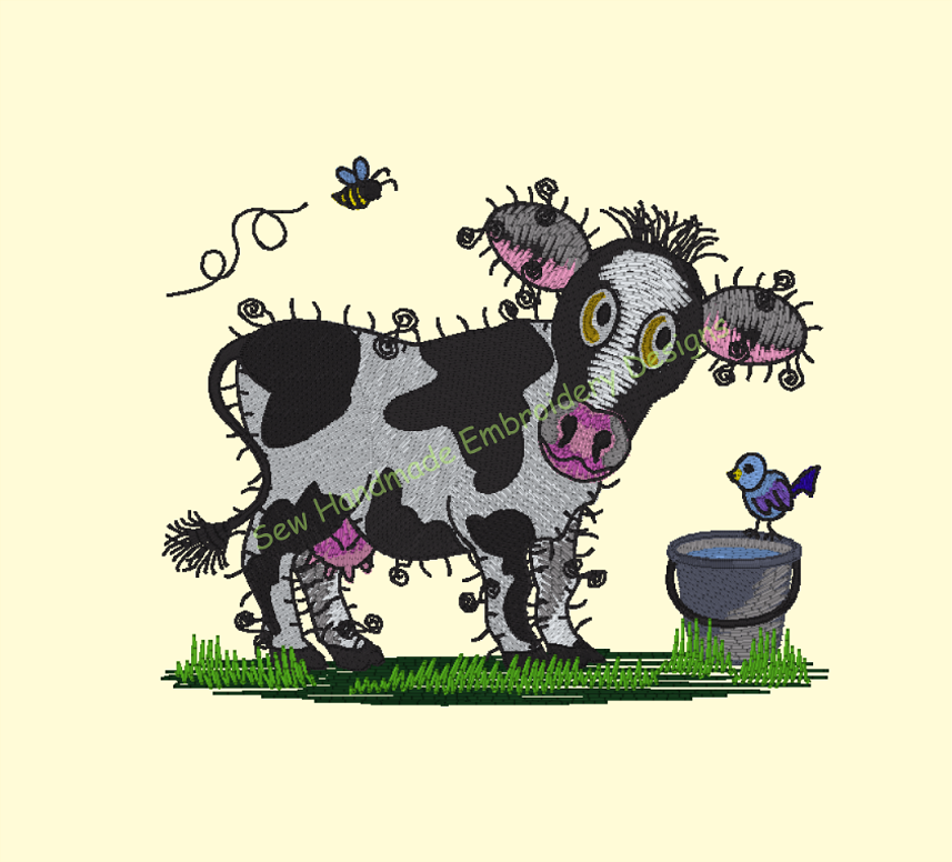 RAGGY COW Machine Embroidery Design