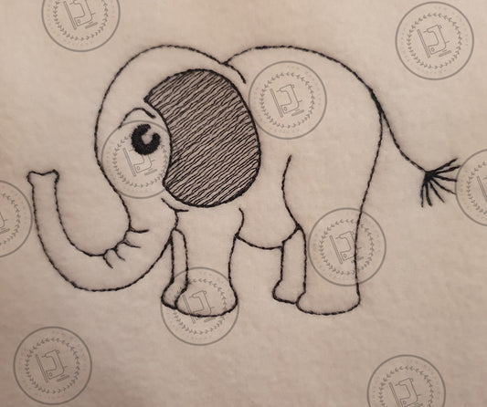SKETCH ELEPHANT Machine Embroidery Design