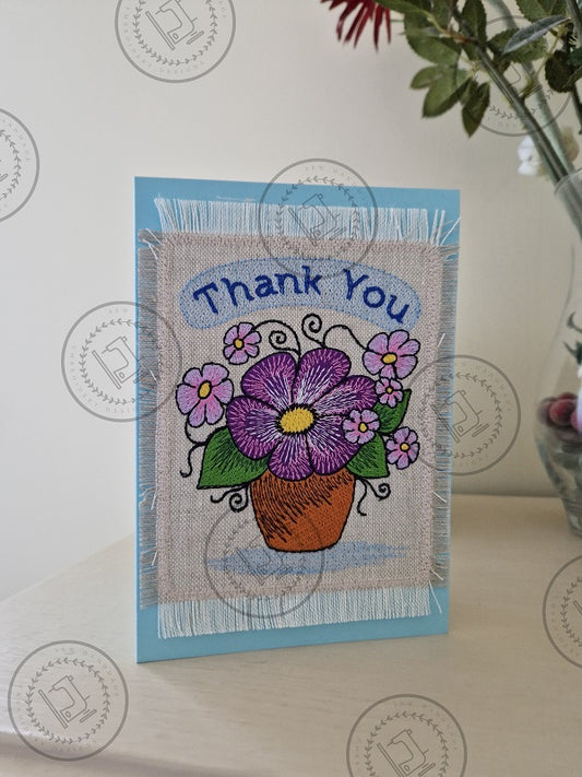 THANK YOU FLOWER PLANT Machine Embroidery Design - TY724 4 x 5