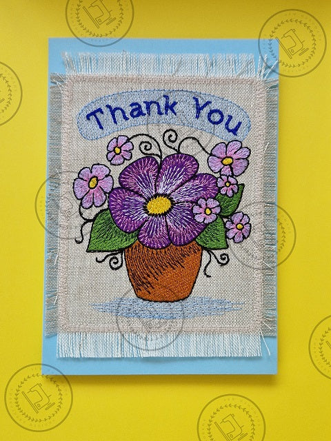 THANK YOU FLOWER PLANT Machine Embroidery Design - TY724 4 x 5