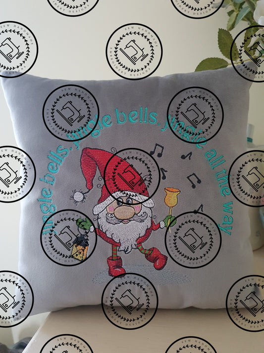 JINGLE BELL SANTA GNOME Embroidery Design - GBSG22 5.25 x 5.5