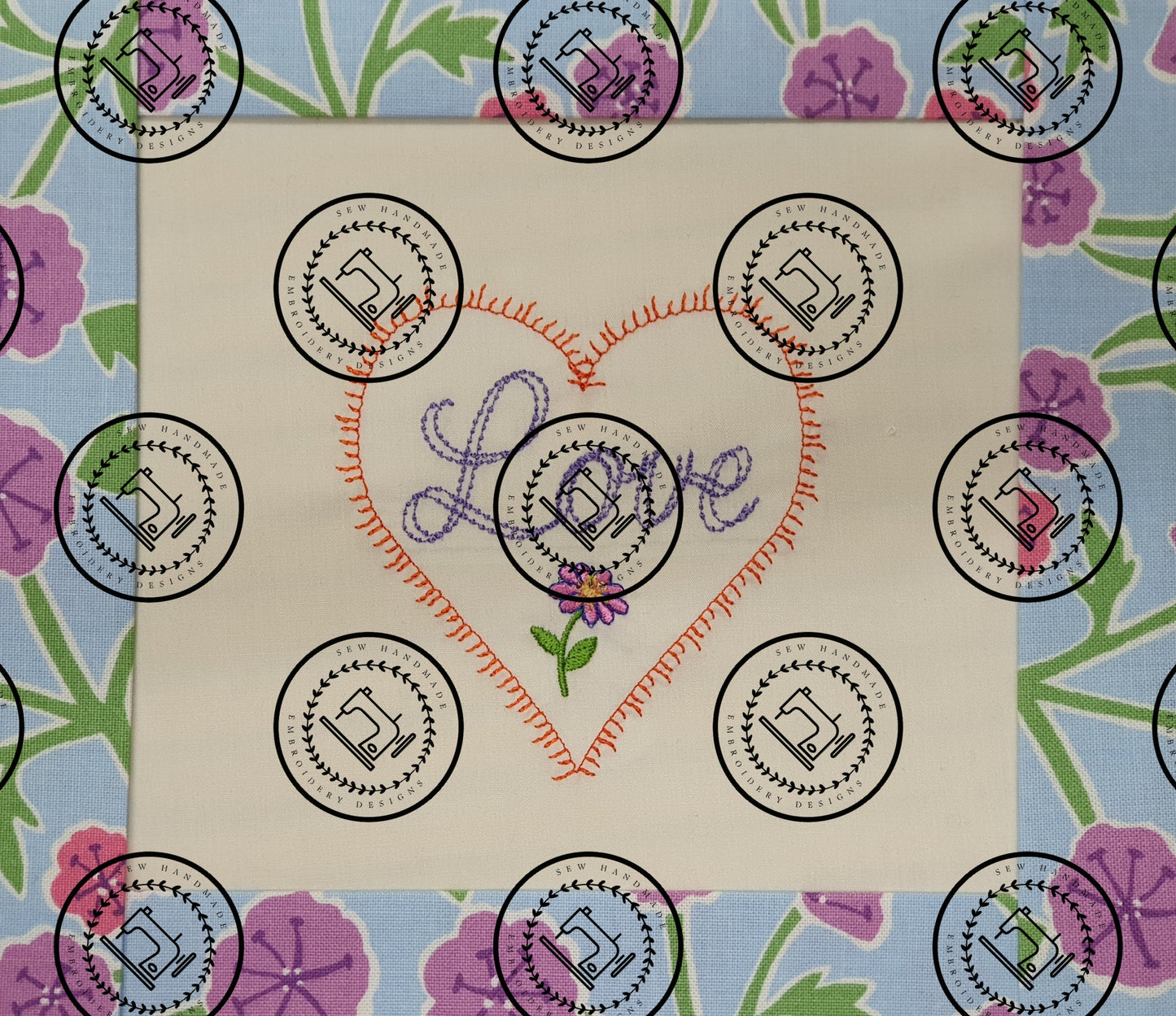 VALENTINE LOVE HEART Embroidery Design - VLH23 4 x 4