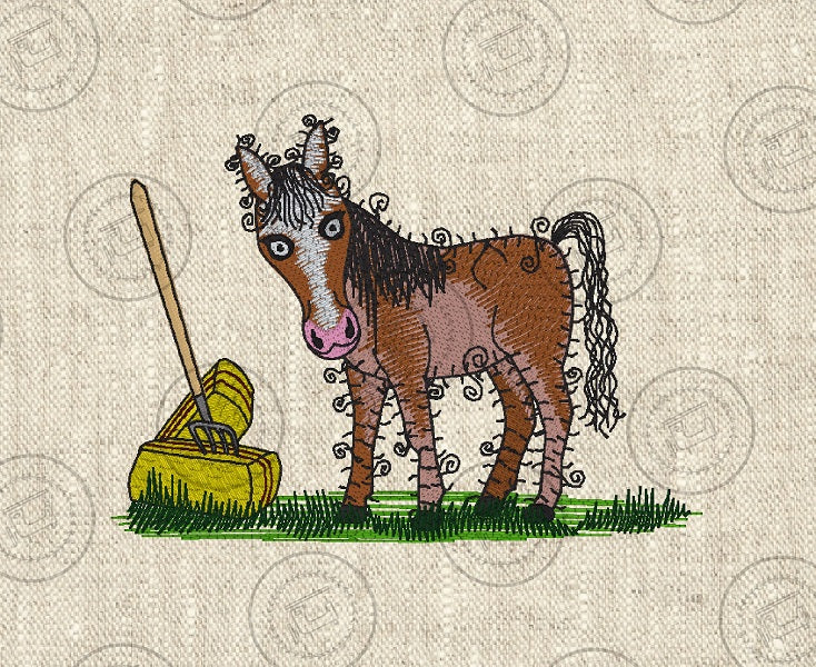 RAGGY HORSE Machine Embroidery Design