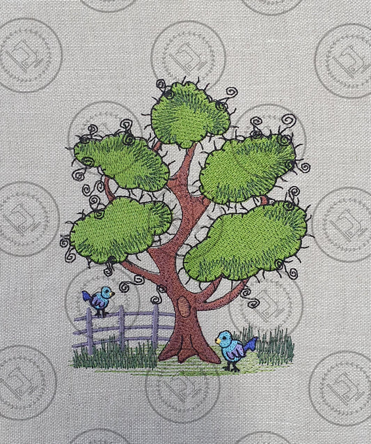 RAGGY TREE Machine Embroidery Design
