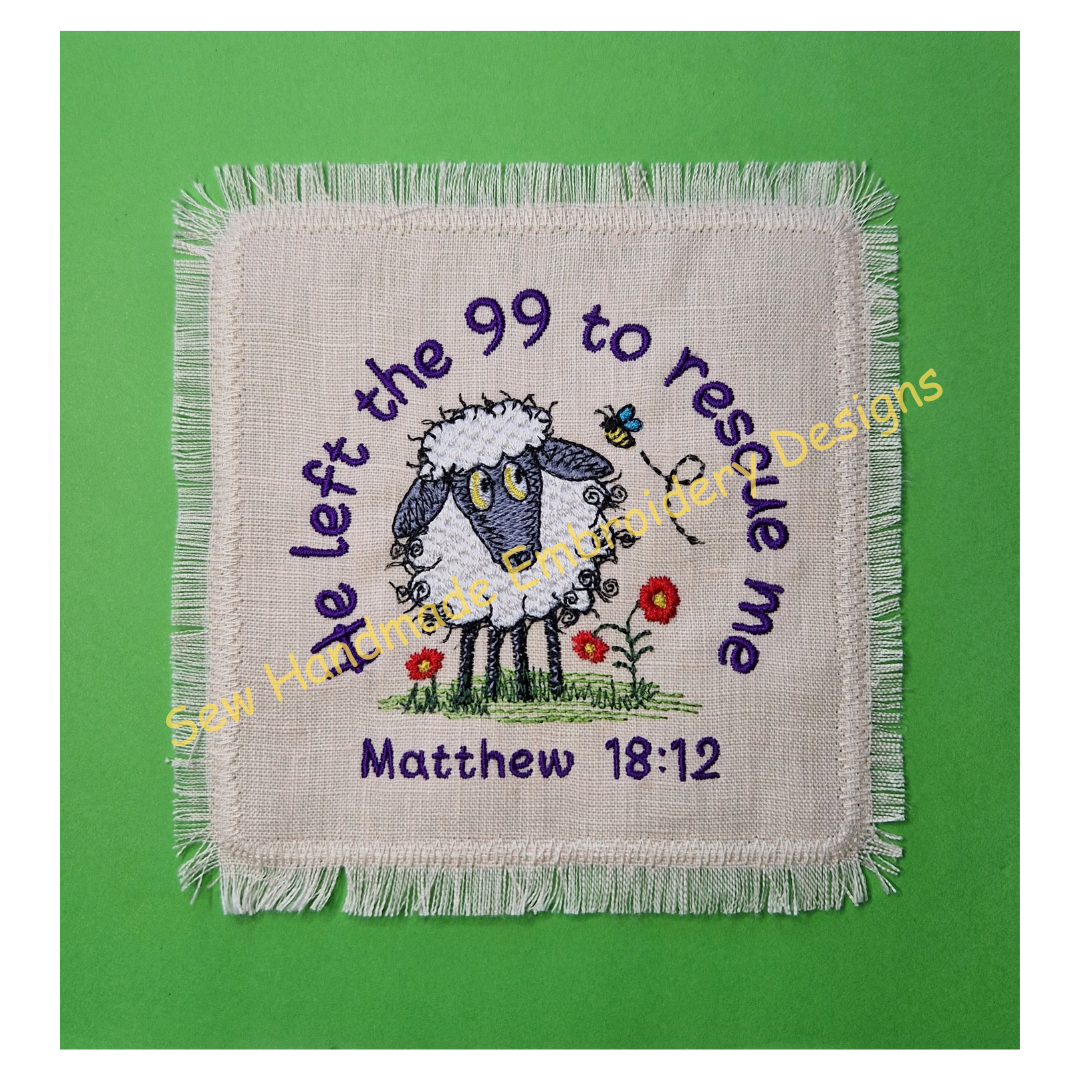 SCRIPTURE RAGGY SHEEP Machine Embroidery Design