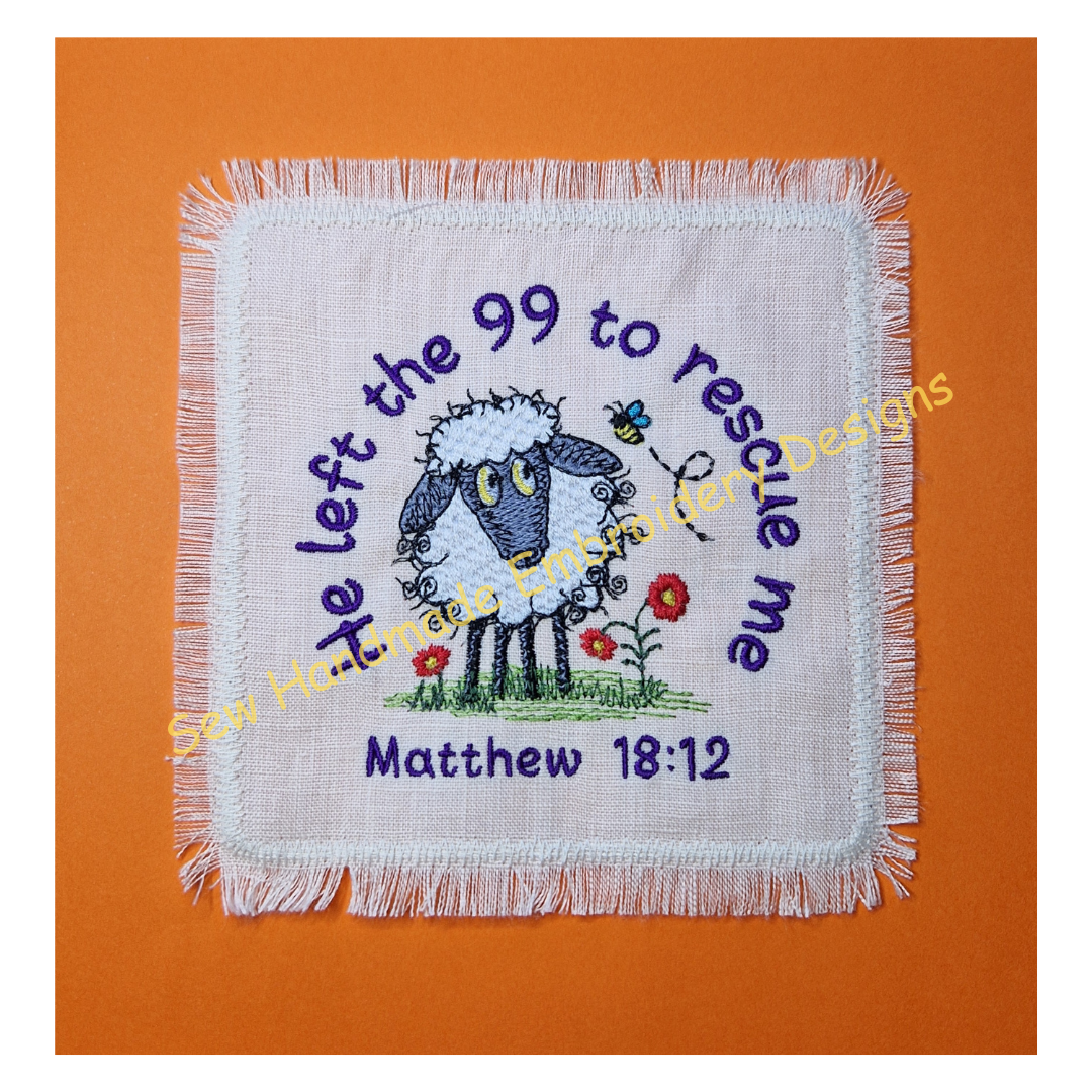 SCRIPTURE RAGGY SHEEP Machine Embroidery Design