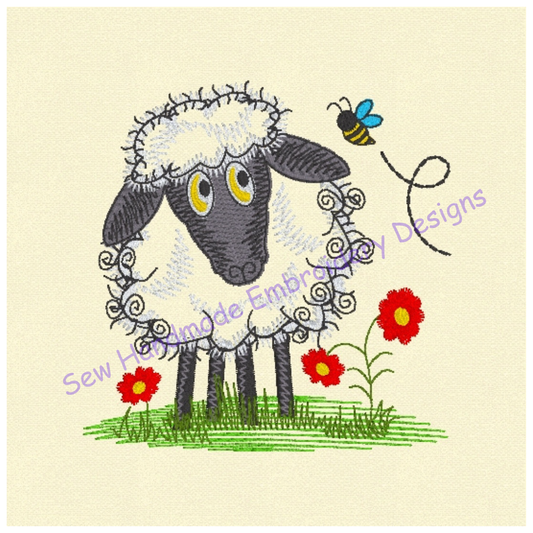 APPLIQUE RAGGY SHEEP Machine Embroidery Design