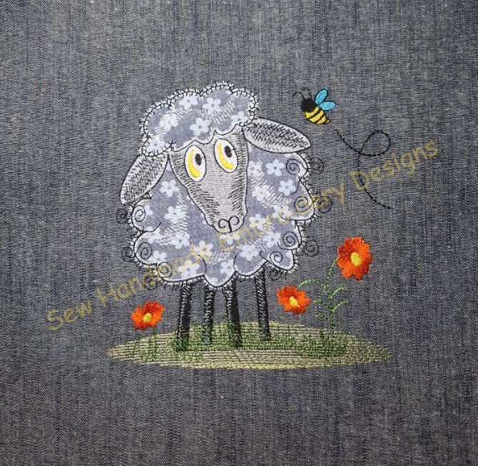 APPLIQUE RAGGY SHEEP Machine Embroidery Design