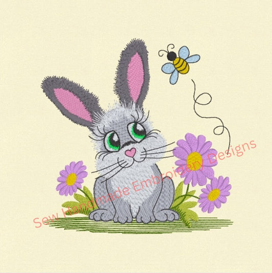 BUNNY RABBIT and BUMBLE BEE Machine Embroidery Design