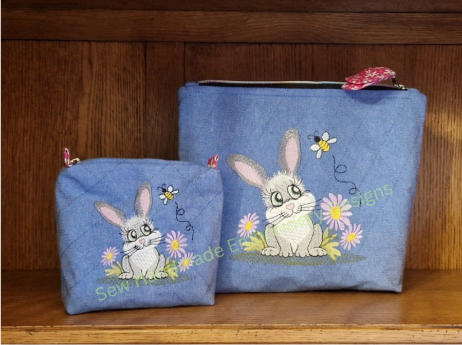 BUNNY RABBIT and BUMBLE BEE Machine Embroidery Design