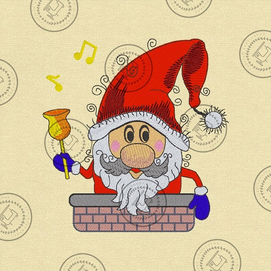 CHRISTMAS CHIMNEY SANTA Machine Embroidery Design