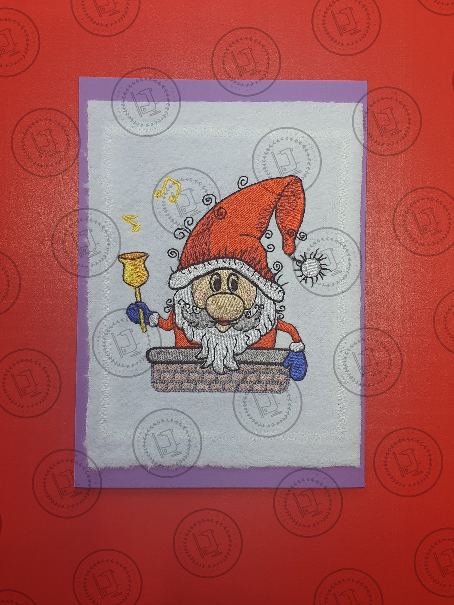 CHRISTMAS CHIMNEY SANTA Machine Embroidery Design