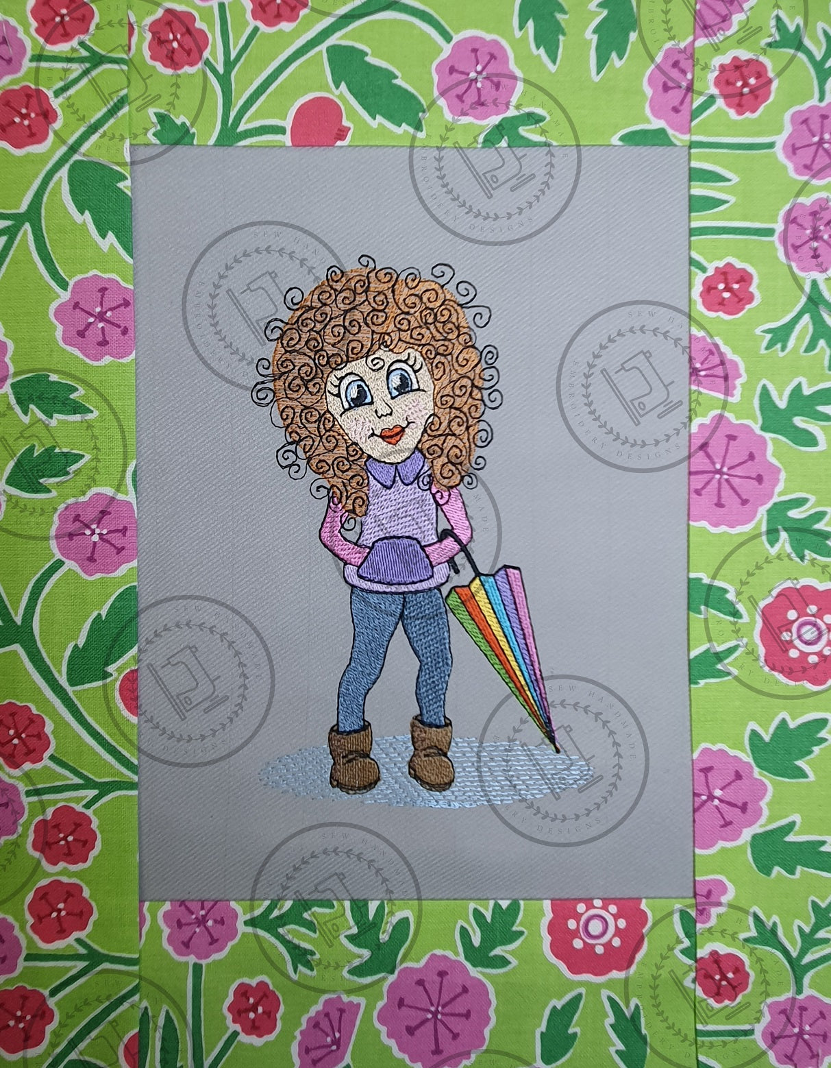 CURLY GIRL Machine Embroidery Design