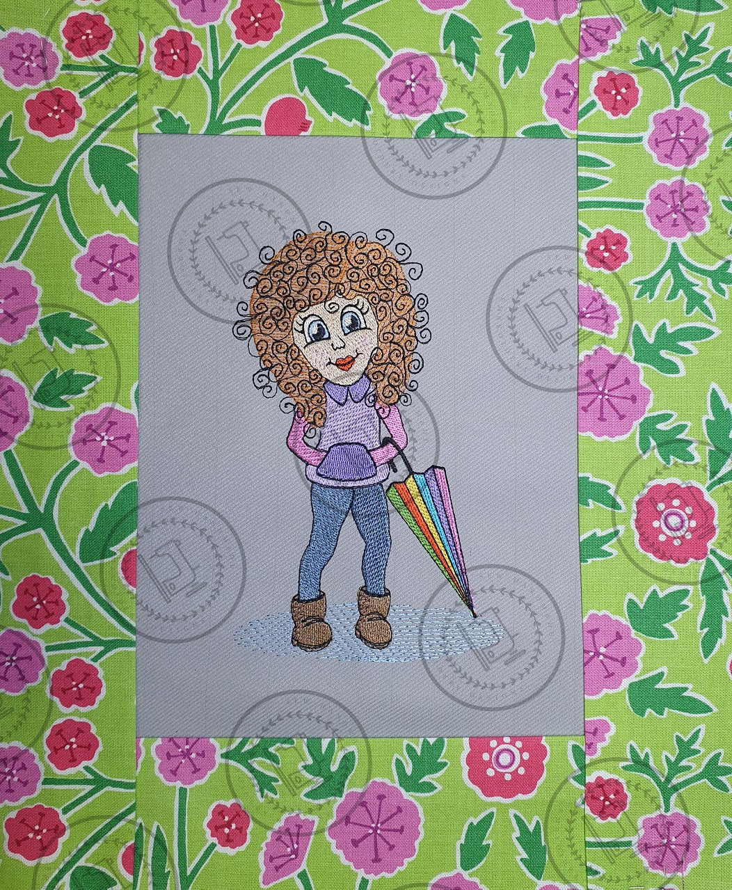 CURLY GIRL Machine Embroidery Design