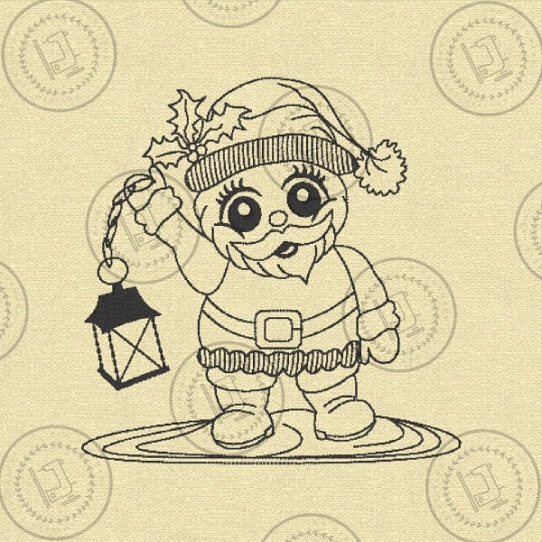 CHRISTMAS SKETCH SANTA CLAUS Machine Embroidery Design - CS01s  4 x 4