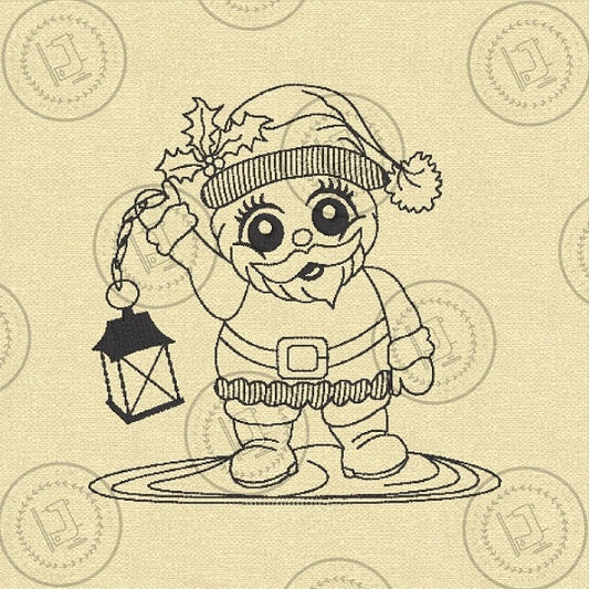 CHRISTMAS SKETCH SANTA CLAUS Machine Embroidery Design - CS01s  4 x 4