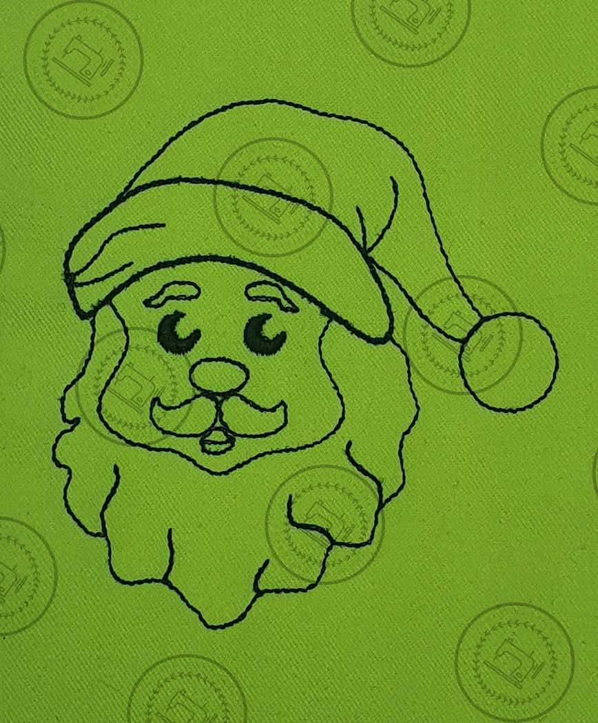 CHRISTMAS SANTA HEAD SKETCH Machine Embroidery Design - CSHS23  4 x 4