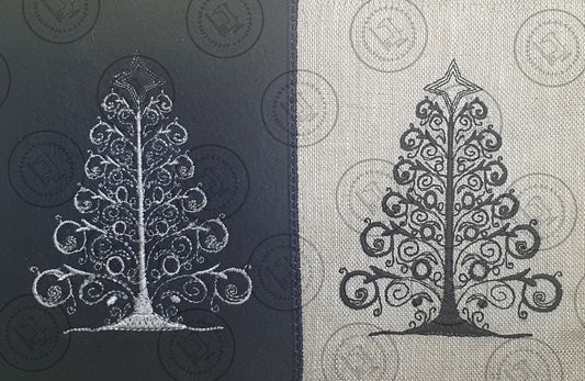 SWIRLY SILHOUETTE CHRISTMAS TREE - CT23  3.5 x 4