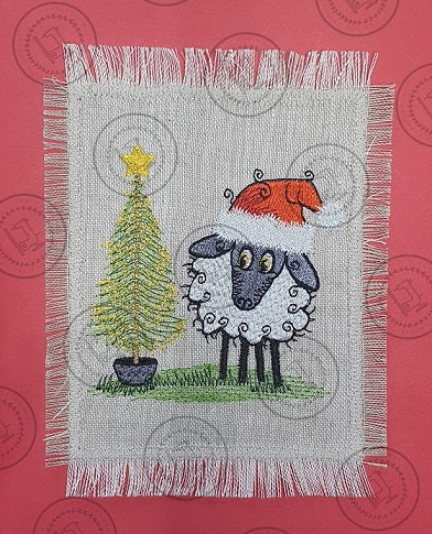 CHRISTMAS TREE RAGGY SHEEP Embroidery Design