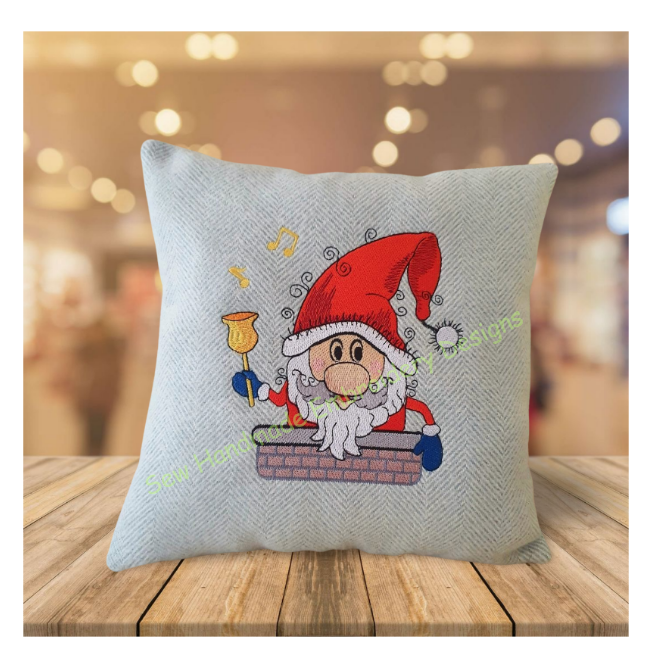 CHRISTMAS CHIMNEY SANTA Machine Embroidery Design