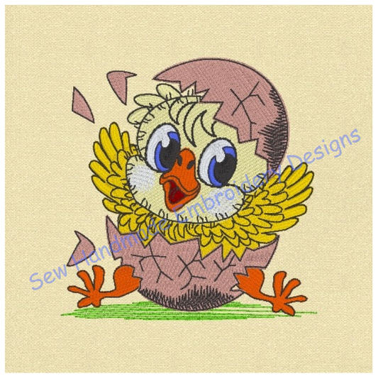 CRACKING EASTER EGG CHICK CHICKEN Machine Embroidery Design
