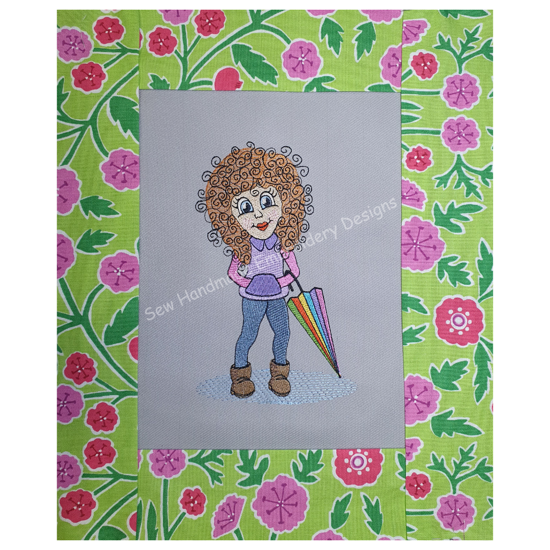 CURLY GIRL Machine Embroidery Design