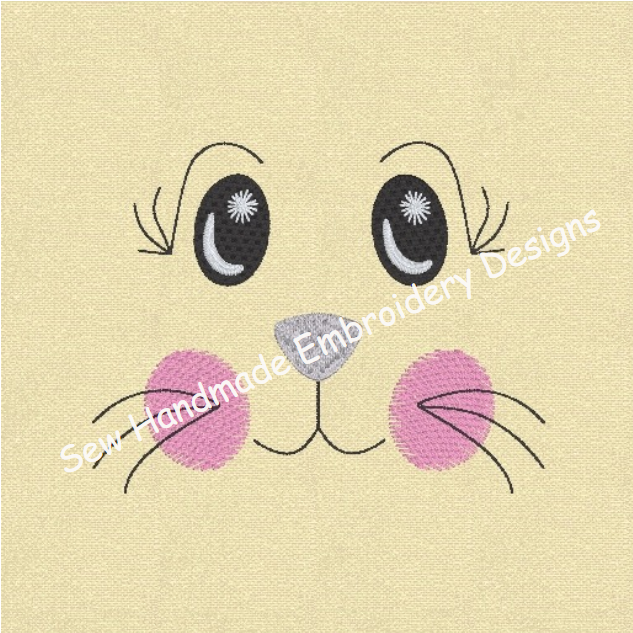CUTE FACE Machine Embroidery Design - CF24s  3 x 4