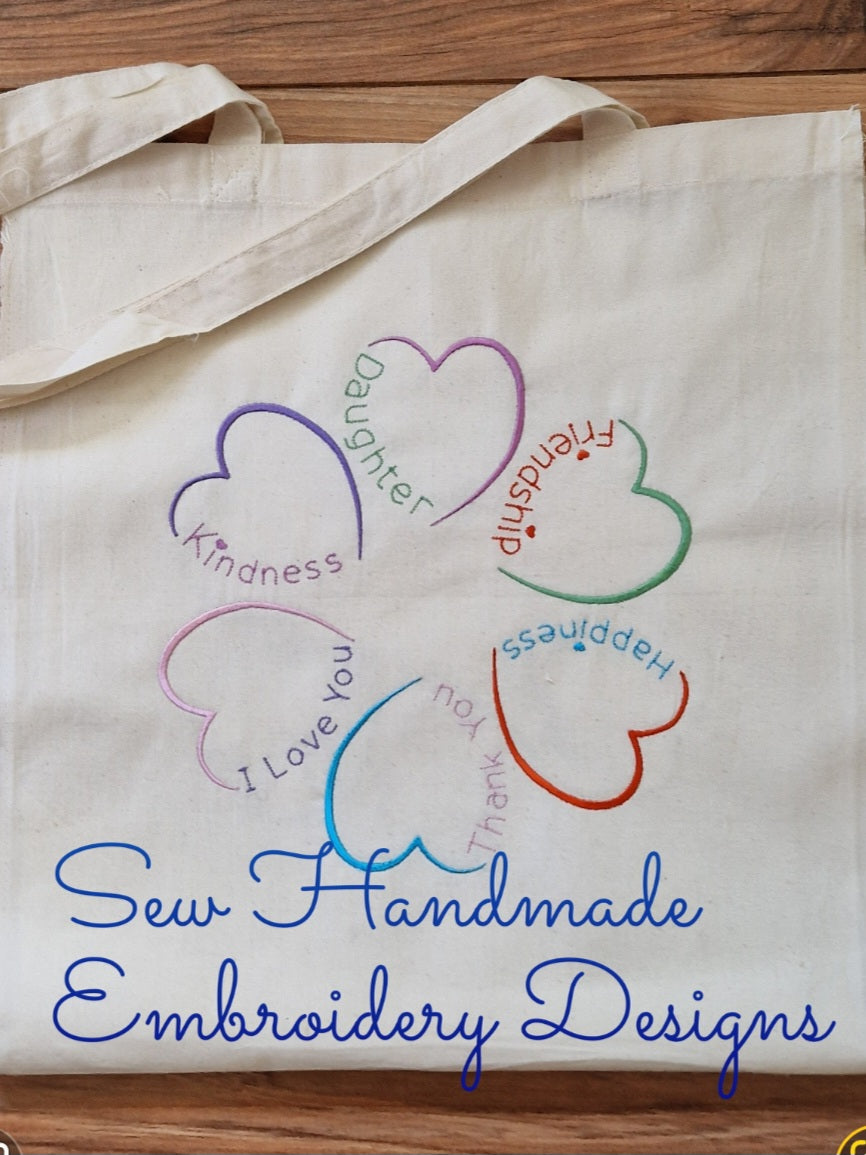 SIX MEANINGFUL HEART HEARTS Machine Embroidery Design