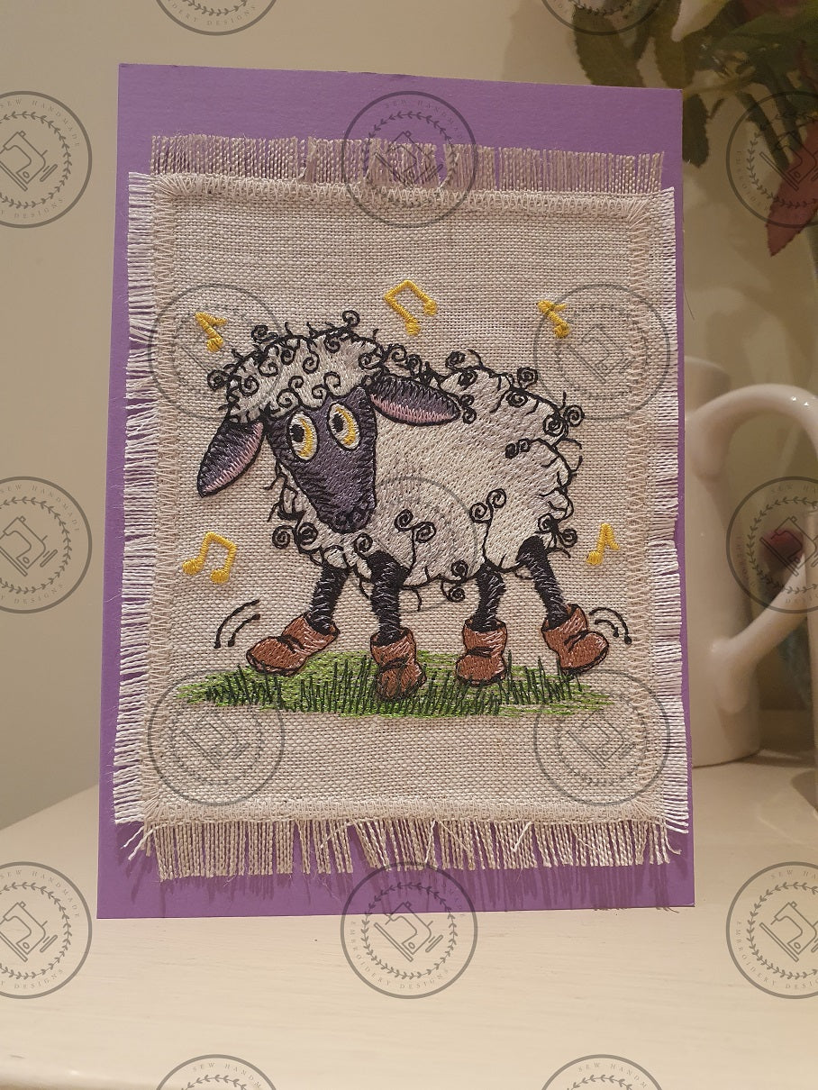 DANCING RAGGY SHEEP Machine Embroidery Design