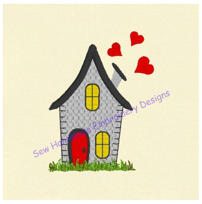 DITSY COTTAGE Embroidery Design - DC22   3.75 x 3.5
