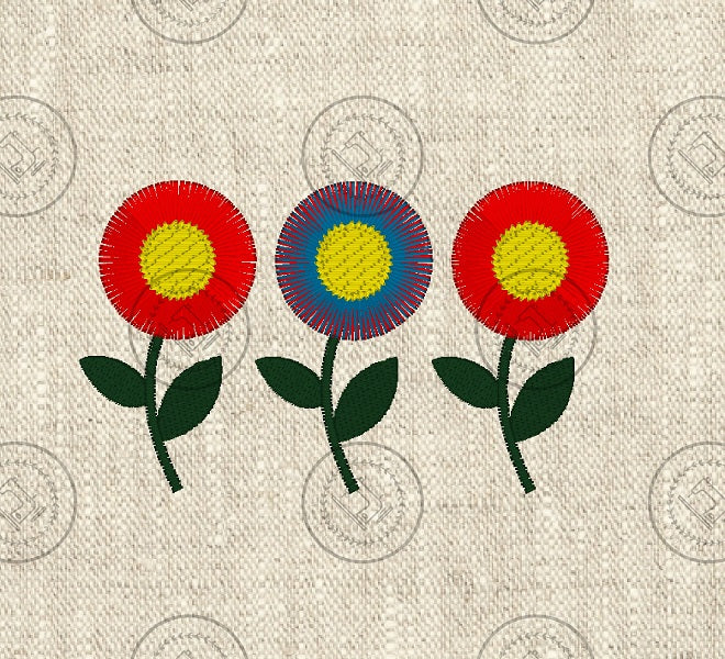 FRINGE FLOWERS Embroidery Design - FF0523   2.75 x 4.5