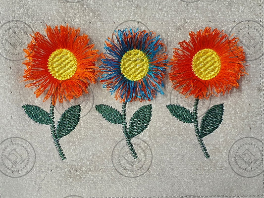 FRINGE FLOWERS Embroidery Design - FF0523   2.75 x 4.5