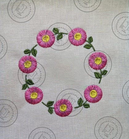 FRINGE FLOWERS CIRCLE Machine Embroidery Design