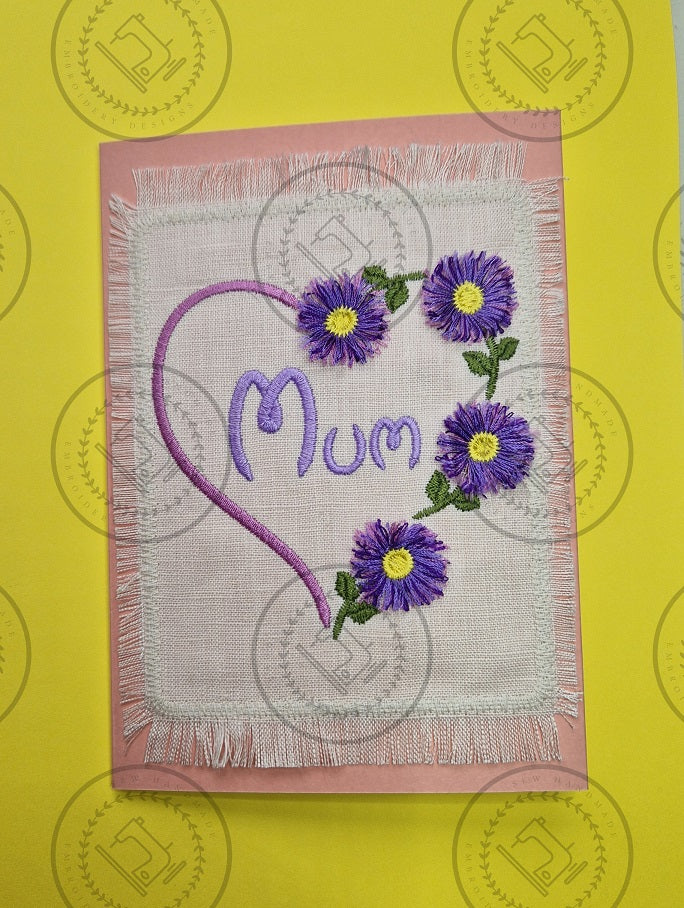FRINGE FLOWERS HEART MOTHERS DAY Machine Embroidery Design